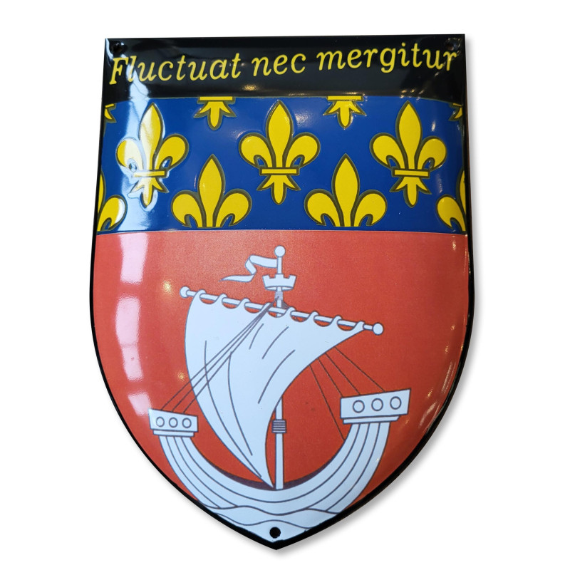 Blason de Paris émaillé bombé 15x20 cm – Fluctuat nec mergitur