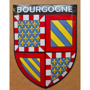 Blason de Bourgogne émaillé bombé 15x20 cm – Armoiries des ducs de Bourgogne