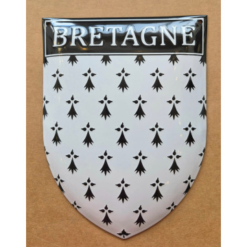 Blason de Bretagne émaillé bombé 15x20 cm – Hermines bretonnes