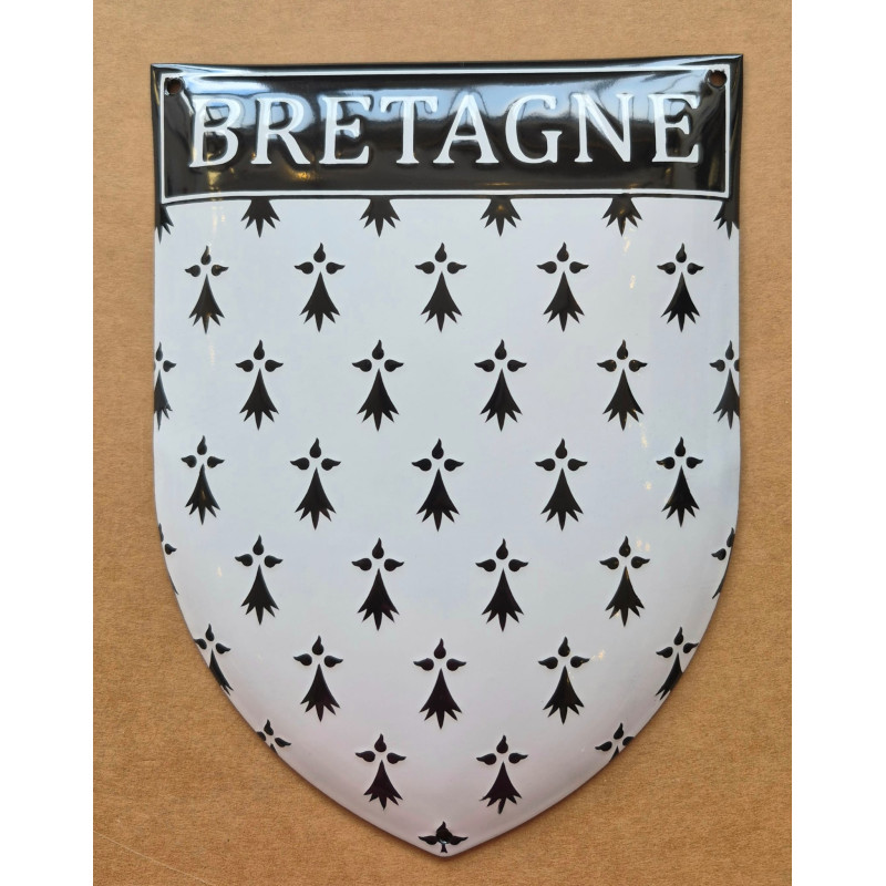 Blason de Bretagne émaillé bombé 15x20 cm – Hermines bretonnes