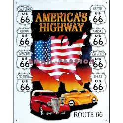 Plaque métal publicitaire 30 x 40 cm : America's Highway