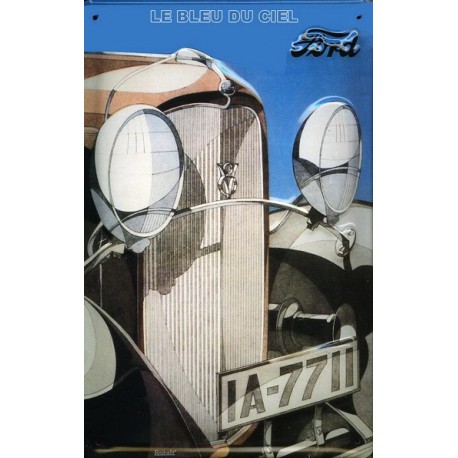 Plaque métal publicitaire en relief bombée 20 x 30 cm : Ford Automobile