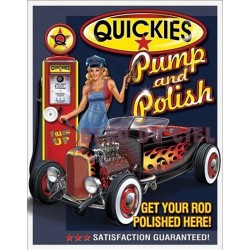 Plaque métal publicitaire plate 30x40cm : Quickies Pump and polish