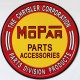 Plaque métal publicitaire diamètre  30 cm plate : Mopar Parts Accessories