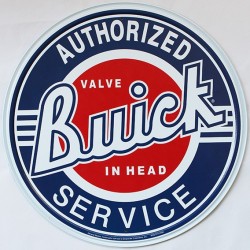 Plaque métal publicitaire diamètre 30 cm plate : Buick Authorized Service
