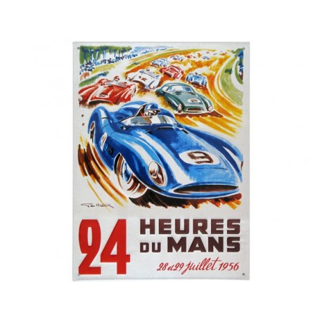 Plaque en relief bombée 30 x 40 cm : 24h du Mans 1956