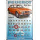 Calendrier métal publicitaire 20x30 cm bombé en relief : 504 Peugeot coupé