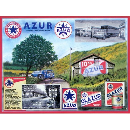Plaque en relief  30 x 40 cm : station service AZUR