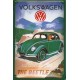 Plaque publicitaire 20x30cm bombée en relief : Volkwagen the Beetle