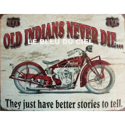 Plaque métal publicitaire 30x40cm  plate : Indians - Better stories