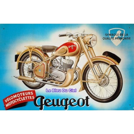 Plaque métal  publicitaire 20x30cm bombée en relief  : Motocyclette Peugeot
