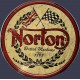 Plaque métal publicitaire diamètre 30 cm  :  Norton since 1898