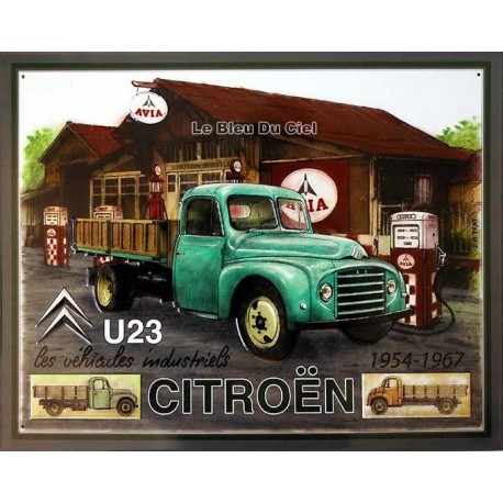 Plaque métal  publicitaire 30x40cm plate relief :  Citroën U23