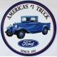 Plaque métal publicitaire diam 30cm  : América's TRUCK  Ford