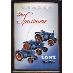 Plaque métal  publicitaire 20x30cm bombée en relief : Tracteur Lanz Bulldog
