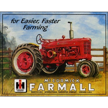Plaque  métal publicitaire 30x40cm plate : Tracteur Mc Cormick  Farmall