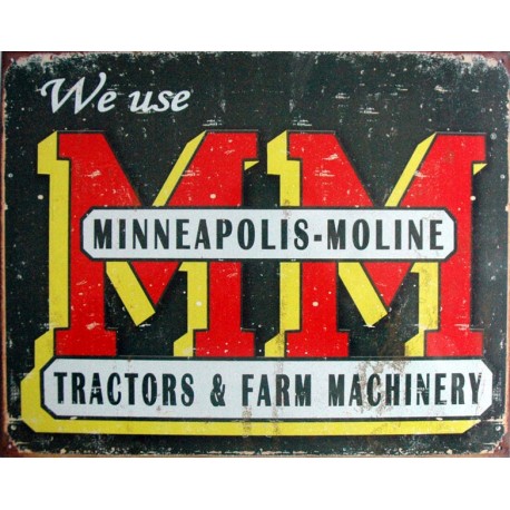 Plaque métal publicitaire 30x40cm plate :  Logo Minneapolis-Moline 
