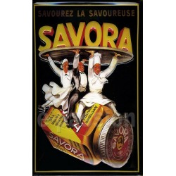 Plaque métal  publicitaire 20x30cm bombée en relief : SAVORA