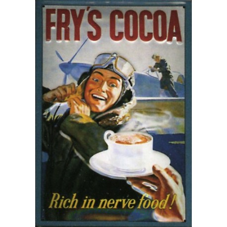 plaque publicitaire 20x30cm bombée relief  Fry's Cocoa