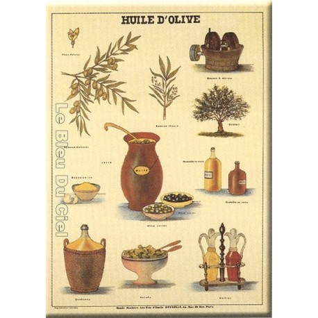 Plaque métal publicitaire 15x20cm plate : Huile d'Olive.