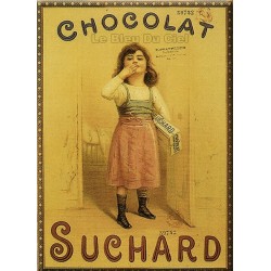 Plaque métal publicitaire  15x20cm plate  : Chocolat SUCHARD