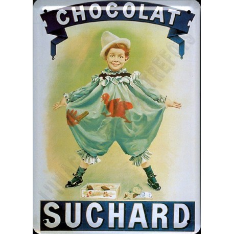 Plaque métal publicitaire 15x21cm bombée : Chocolat SUCHARD