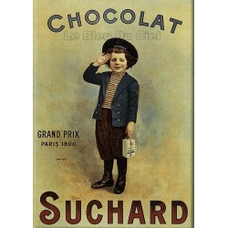 Plaque métal publicitaire 15x20cm plate : Chocolat Suchard garçon