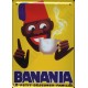 Plaque métal  publicitaire 15x21cm bombée : Chocolat Banania Morvan