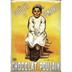 Plaque métal publicitaire 15x20cm plate : Chocolat Poulain