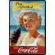 plaque métal publicitaire  20x30cm bombée en relief : Coca Cola Play Refresh.