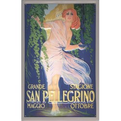 Plaque métal  publicitaire 20x30cm bombée en relief :  San Pellegrino.