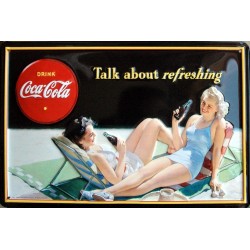 Plaque métal publicitaire 20x30cm bombée en relief :  Coca Cola