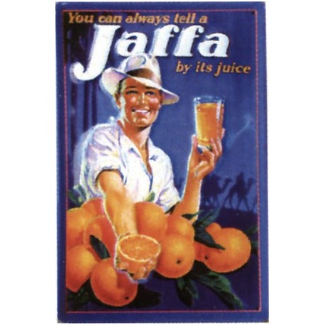 Plaque métal publicitaire 20x30cm bombée en relief  : Jus de fruits orange JAFA.