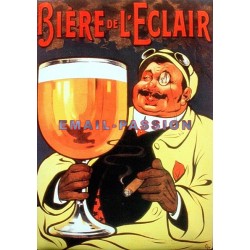Plaque métal publicitaire 15x20cm plate : Bière de l'Eclair