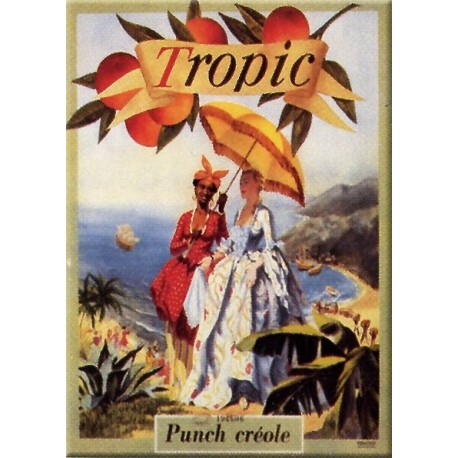 Plaque métal publicitaire 15x20cm plate : Tropic, Punch Créole.