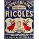 Plaque métal publicitaire 30x40cm plate :  Ricqlès boisson Mentholée.