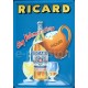 Plaque métal publicitaire 20x30cm bombée en relief :  RICARD Cinq volumes d'eau