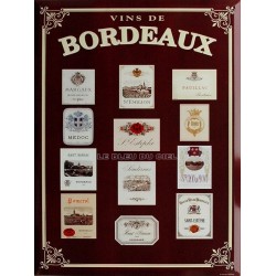 Plaque métal publicitaire  30x40 cm  plate, biseautée : Vins de Bordeaux