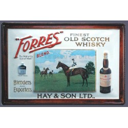 Plaque métal  publicitaire 20x30 cm bombée en relief  : Forest Finest old Whisky.