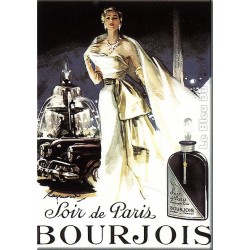 Plaque métal publicitaire 30x40cm plate :  Bourjois soir de Paris