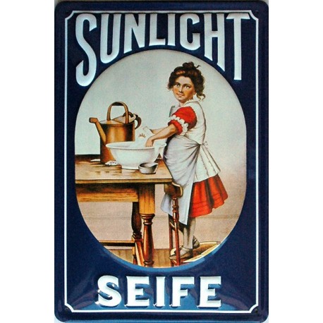 Plaque métal publicitaire 20x30cm bombée en relief :  Sunlight seife