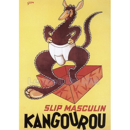 plaque publicitaire bombée 15 x 21cm Slip Kangourou