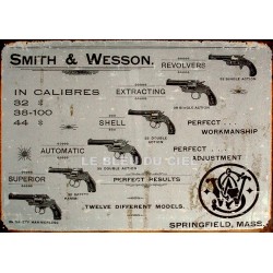 Plaque métal publicitaire 30x40cm plate : Smith et Wesson.