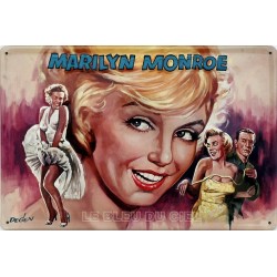 Plaque publicitaire 20x30 cm bombée en relief : Marilyn Monroe.