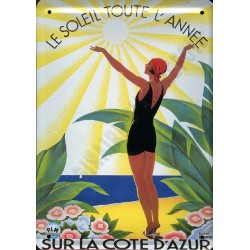 Plaque publicitaire 15x21cm : Le Soleil toute l'année sur la côte d'Azur