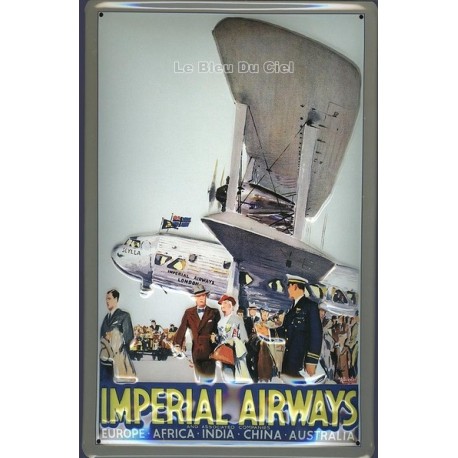 Plaque métal publicitaire bombée en relief :  Impérial Airways.