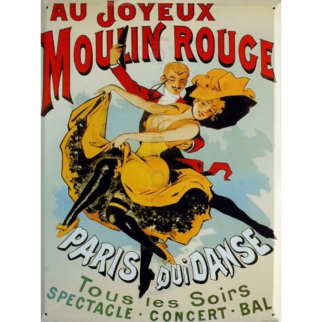 Plaque métal publicitaire 30x40 cm plate  : Moulin Rouge