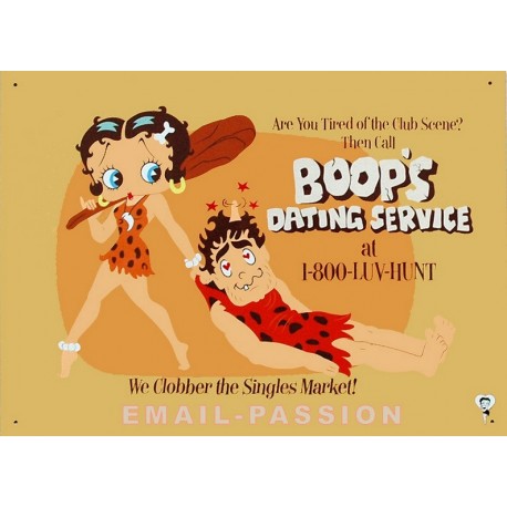 Plaque métal publicitaire 30x40cm plate : Betty Boop Dating Service.
