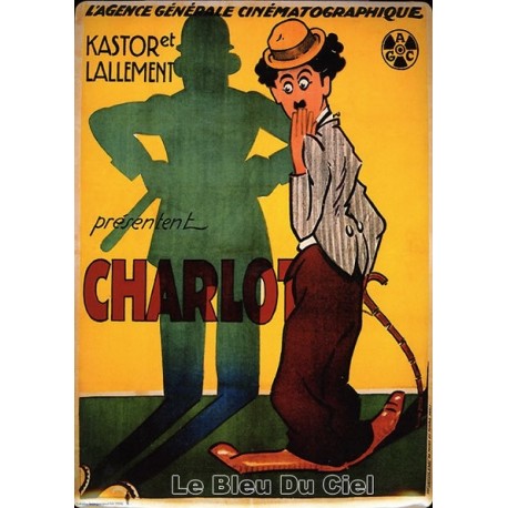 Plaque métal publicitaire 15x20cm, plate : Charlie Chaplin policeman