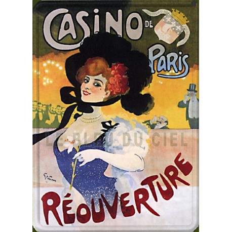 Plaque métal  publicitaire 15x21cm plate :  Casino de Paris.